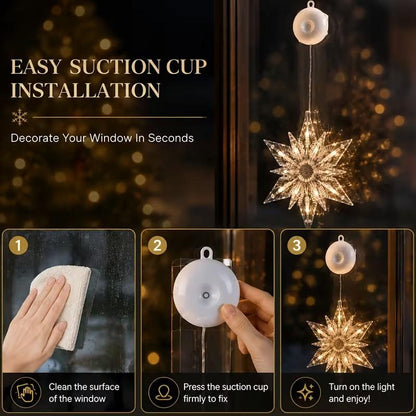 🥳2026 HOT SALE🥳💞50K+ SOLD! 🎄✨ 50% OFF! DIY Christmas Suction Window Lights – no drill, no residue, battery powered & reusable. Multiple festive shapes, warm or colourful glow! 🪟💚