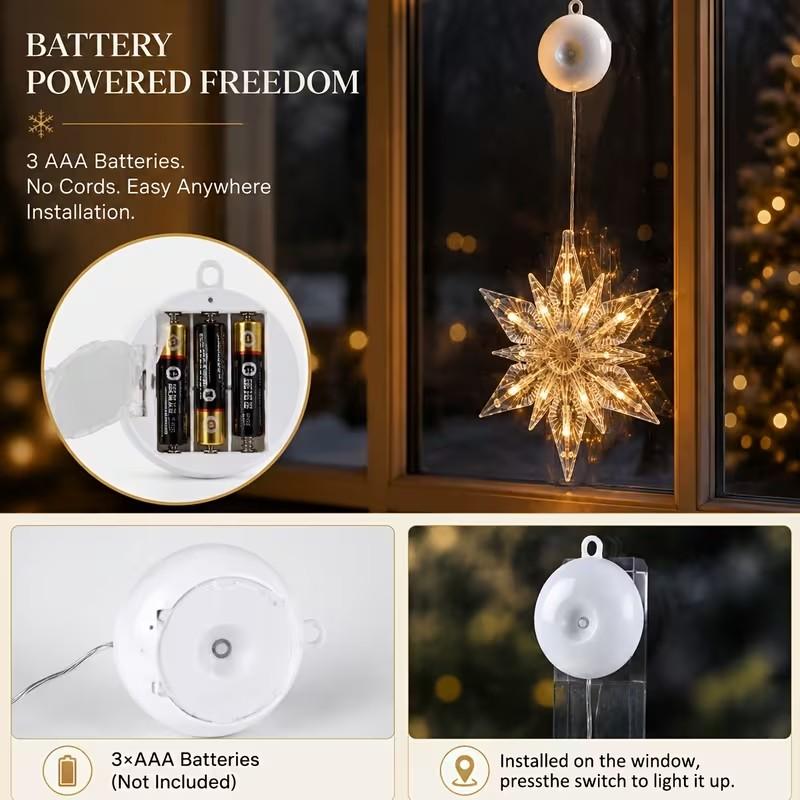 🥳2026 HOT SALE🥳💞50K+ SOLD! 🎄✨ 50% OFF! DIY Christmas Suction Window Lights – no drill, no residue, battery powered & reusable. Multiple festive shapes, warm or colourful glow! 🪟💚
