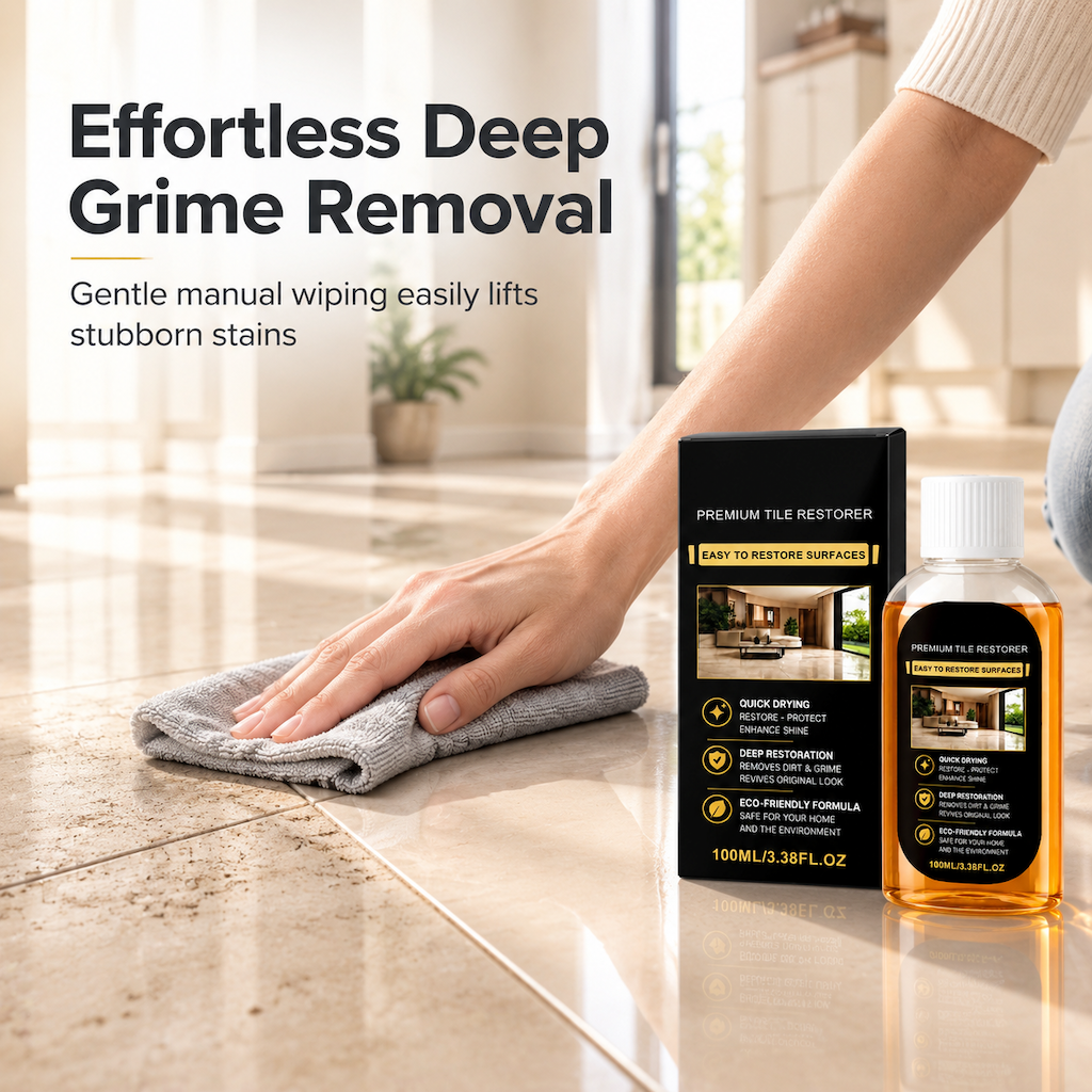Tile & Floor Restorer & Polish | Scratch Repair Deep Cleaner, High Gloss Quick-Dry Formula for Ceramic Tiles & Hard Floors