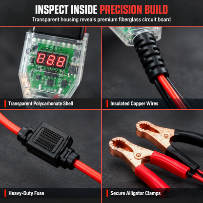 ⏳ ⏰Car OBD Battery Replacement Tool and Computer Memory Saver with Digital Display Leakage Detector