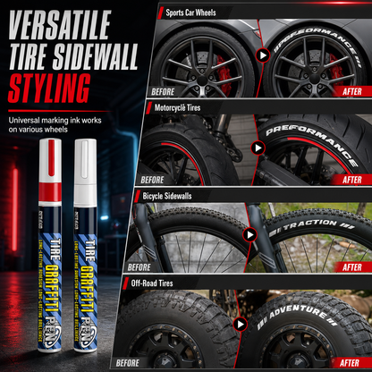 🥳Last Day🎉Tire Letter Paint Pen – Permanent-Style DIY Tire Lettering Marker, Waterproof, UV-Resistant & Heat-Resistant for Cars & Motorcycles🔥