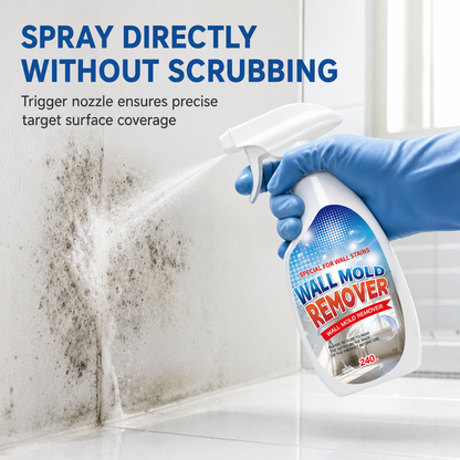 ⏳Last Day Buy 2 Get 1 Free📢Wall Mold & Mildew Remover Spray 240ml, Quick Stain Removal for Painted Walls and Wallpaper🧱