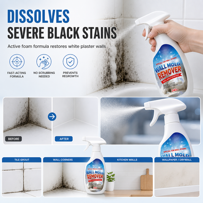 ⏳Last Day Buy 2 Get 1 Free📢Wall Mold & Mildew Remover Spray 240ml, Quick Stain Removal for Painted Walls and Wallpaper🧱