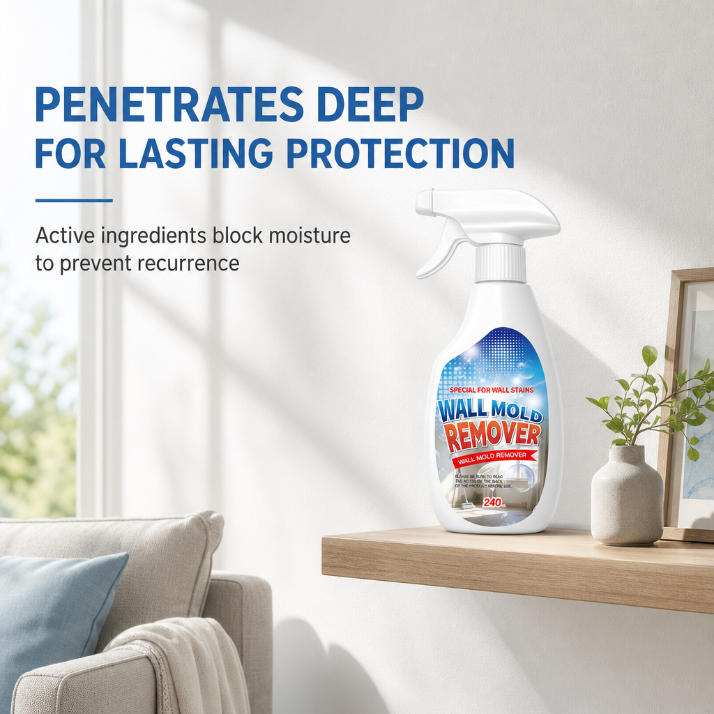 ⏳Last Day Buy 2 Get 1 Free📢Wall Mold & Mildew Remover Spray 240ml, Quick Stain Removal for Painted Walls and Wallpaper🧱