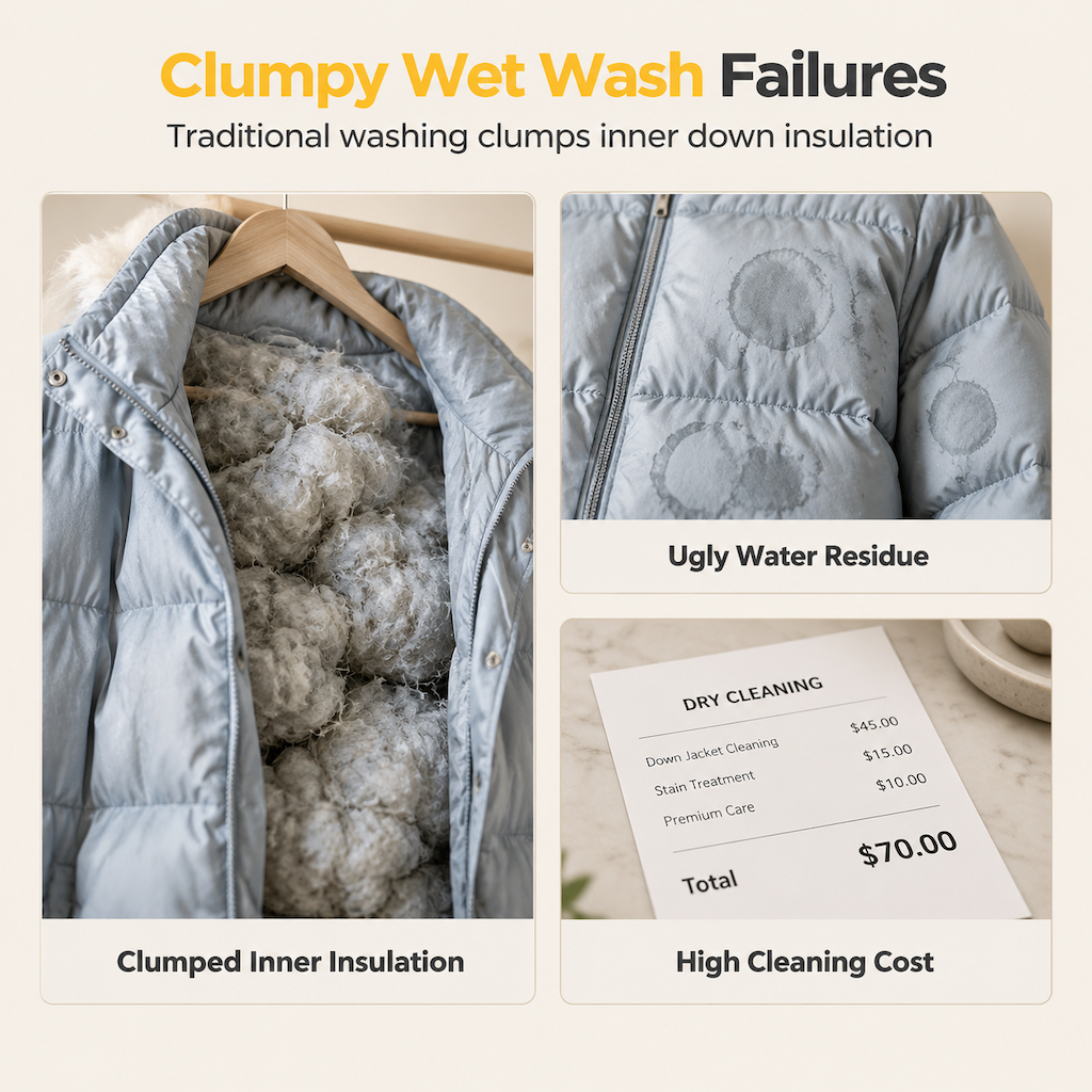 No-Rinse Down Jacket Cleaning Gel for Stain and Oil Removal