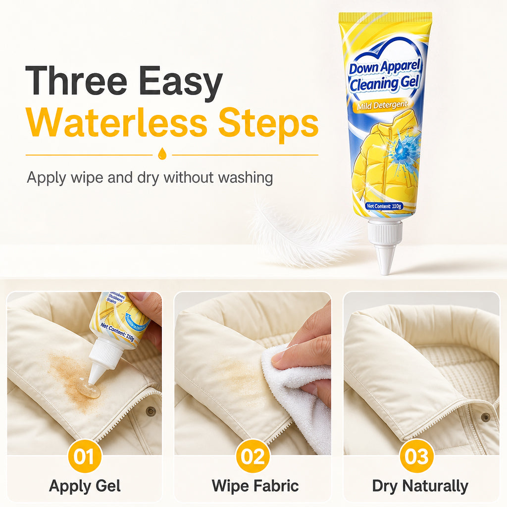 No-Rinse Down Jacket Cleaning Gel for Stain and Oil Removal