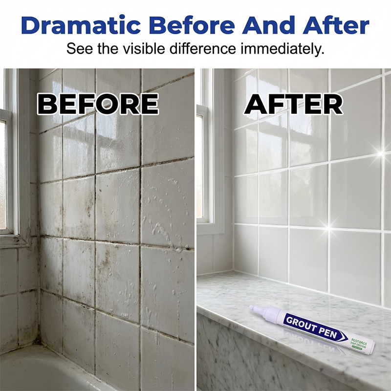 🥳2026 HOT SALE🥳💞50K+ SOLD! 🧱🖊️ 50% OFF! Grout Restorer Pen – instantly covers dirty, black grout lines. Fast-drying, waterproof & precision nib for a clean fresh look! ✨✅
