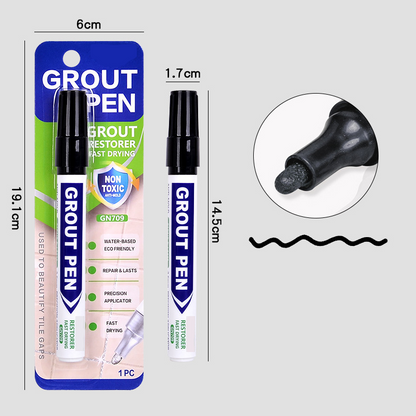 🥳2026 HOT SALE🥳💞50K+ SOLD! 🧱🖊️ 50% OFF! Grout Restorer Pen – instantly covers dirty, black grout lines. Fast-drying, waterproof & precision nib for a clean fresh look! ✨✅