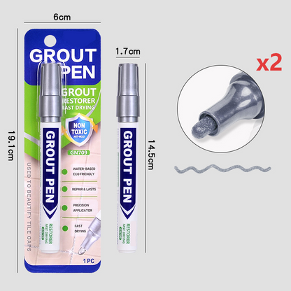 🥳2026 HOT SALE🥳💞50K+ SOLD! 🧱🖊️ 50% OFF! Grout Restorer Pen – instantly covers dirty, black grout lines. Fast-drying, waterproof & precision nib for a clean fresh look! ✨✅