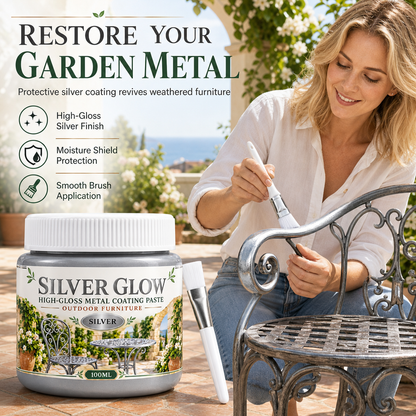 Silver Metal Touch Up Paste with Brush for Outdoor Furniture