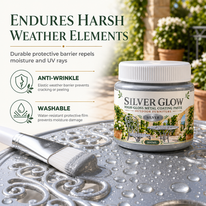 Silver Metal Touch Up Paste with Brush for Outdoor Furniture
