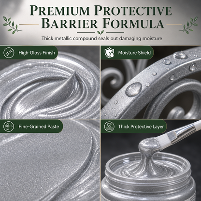 Silver Metal Touch Up Paste with Brush for Outdoor Furniture