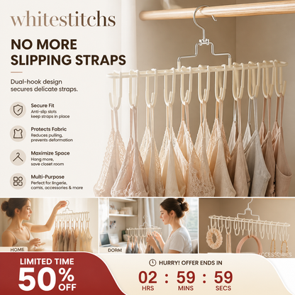 📢📢50% OFF!! ⏰ Lingerie Hanger with Straps — Multifunctional Double-Hook Holder for Camisoles