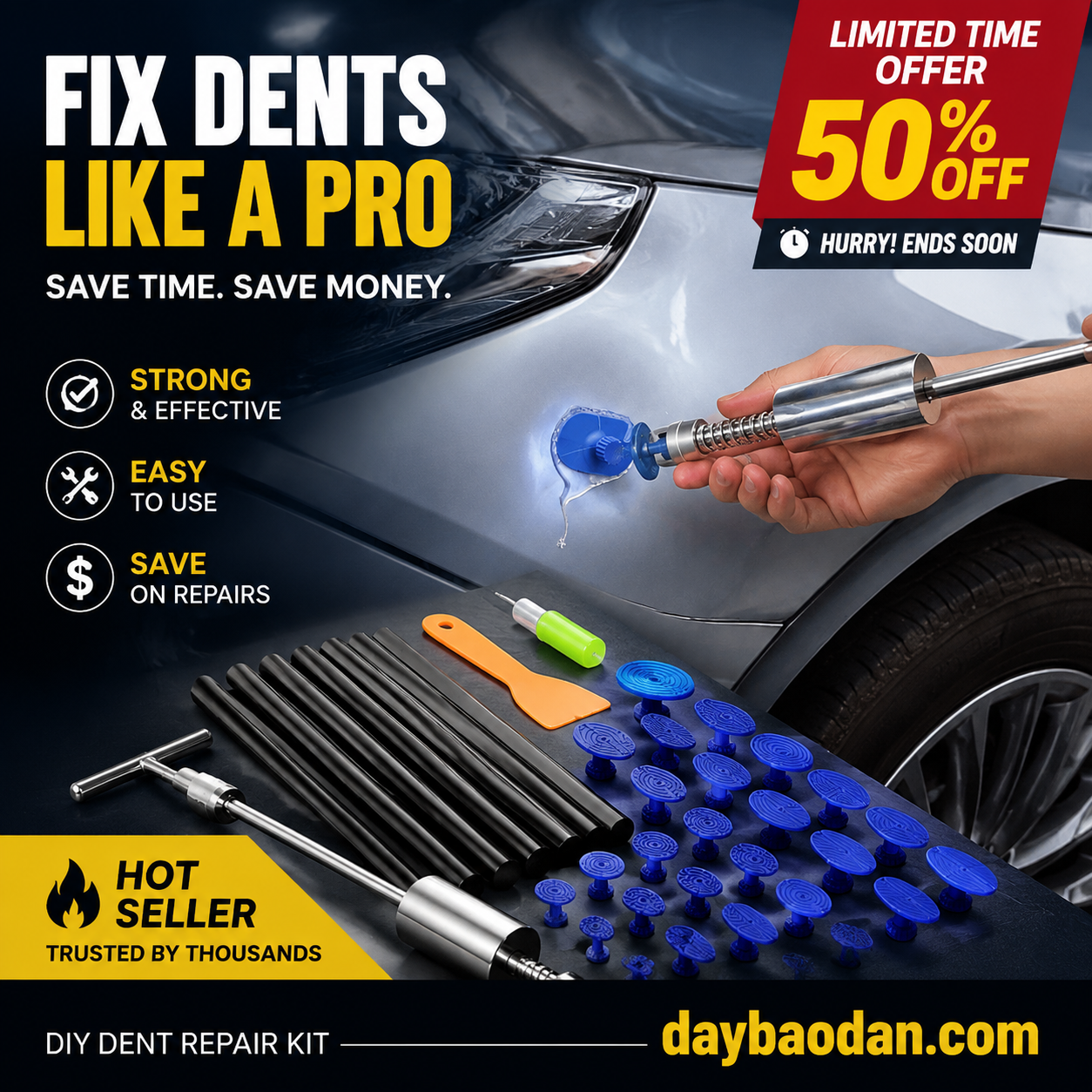 ⏳Time-Limited Special⏰T-Bar Puller Car Dent Repair Tool Kit