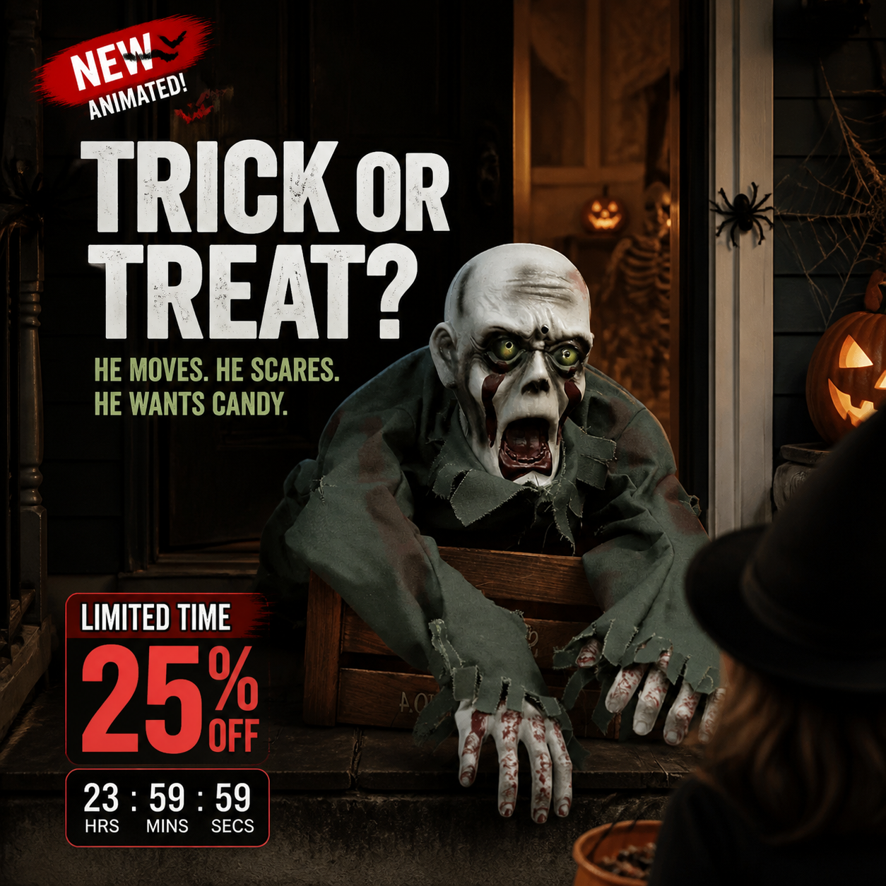 Halloween Horror Model Crawling Ghost