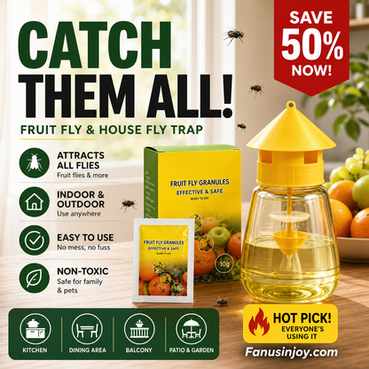 🥳2026 HOT SALE🥳💞50K+ SOLD!🦟🚫 50% OFF! Hanging Fly Trap – 4 entry holes, lures & captures flies fast. Indoor & outdoor use. A summer essential for kitchen & garden! 🌿✨